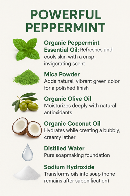 Powerful Peppermint Organic Bar Soap Pack